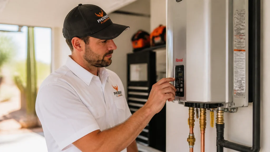 Qualified local electrician installing new lighting fixtures in Phoenix home